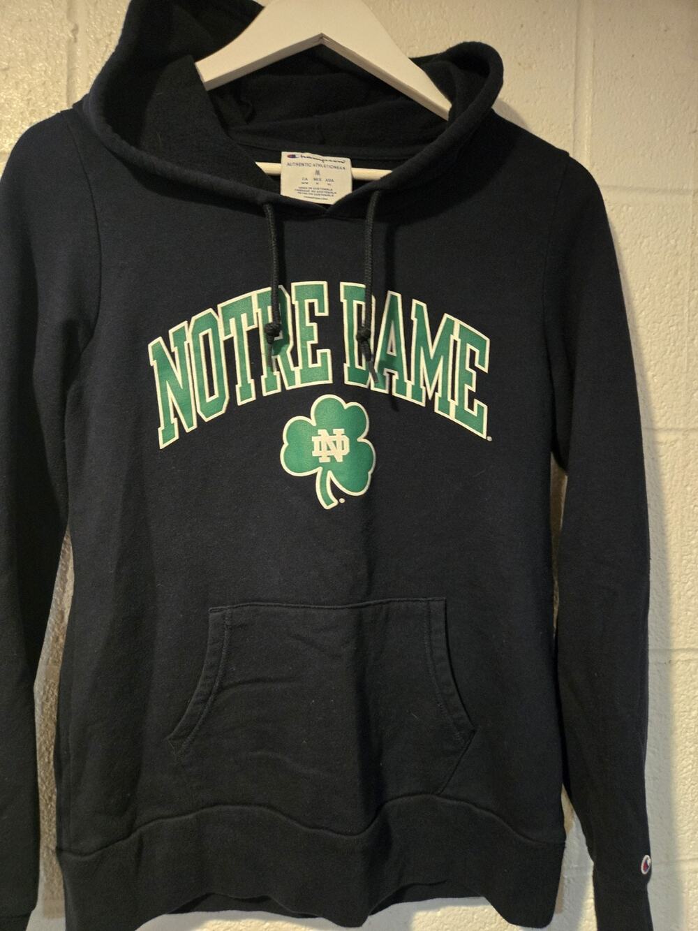 Champion Notre Dame Navy Hoodie Size Womens M